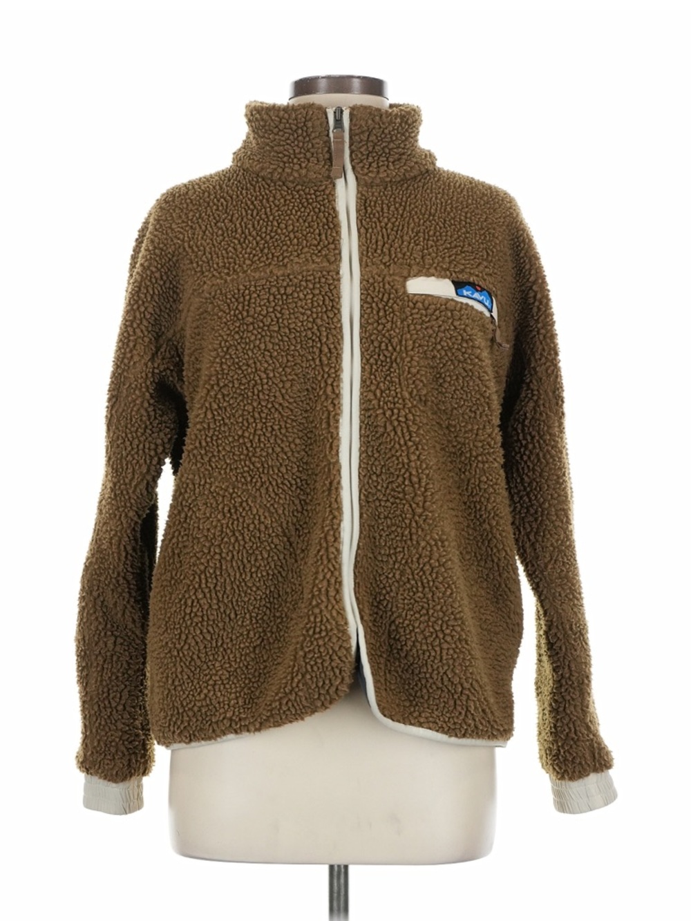 Kavu Brown Sherpa Full-Zip Jacket